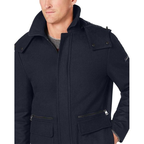 Calvin Klein Mens Wool Duffle Coat XXL Blue Heather - NWT $320 - Picture 3 of 3